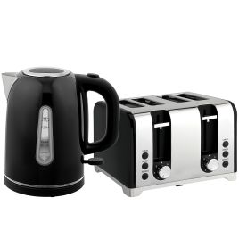 DORVIK Kettle and Toaster Set Stainless Steel Kitchen Appliance - Black