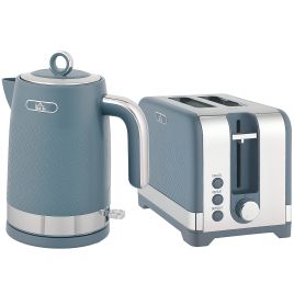 DENLOR Kettle and Toaster Set Sleek Textured Style - Blue