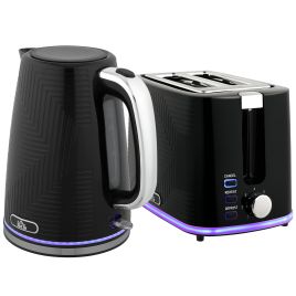 DENVAR Kettle and Toaster Set Modern Style - Black