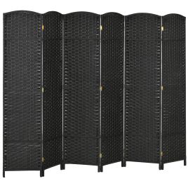 EVANDOR 6 Panel Folding Room Divider, Freestanding Privacy Screen for Living Room - Black