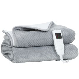 ARLYSSOR Heated Electric Blanket with 5 Heating Levels and 10 Hour Auto off Timer - Grey