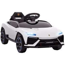 VERNWALL 12V Licensed Lamborghini Kids Electric Car - White