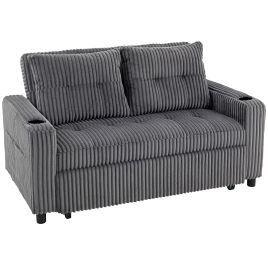 VEXLORN Fabric 2 Seater Clikc Clack Sofabed - Charcoal Grey