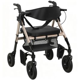 VORALISSE Rollator Walker Wheelchair with Seat - Black