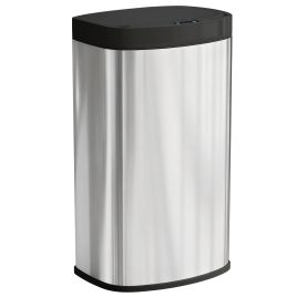 MERQUILL 55L Sensor Rubbish Bin with Soft Close Lid, Automatic Touchless Sensor and Fingerprint Resistant - Silver