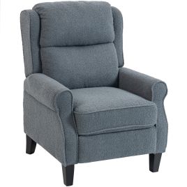 VENTHOR Fabric Recliner Armchair with Extended Foortrest - Grey