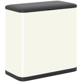 SELVONIX 8L Hanging Rubbish Bin with Lid and Removable Inner Bucket - Cream