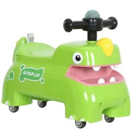 MORVALYNN Kids Dinosaur Foot to Floor Riding Walker - Green