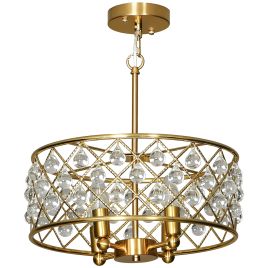 TOLVENNE 51 Crystallite Chandelier with Four Bulb - Gold