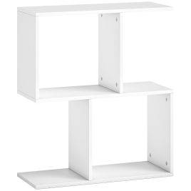 WYRLANTH 3-Tier Narrow Side Table with Storage Shelves and S-Shaped - White