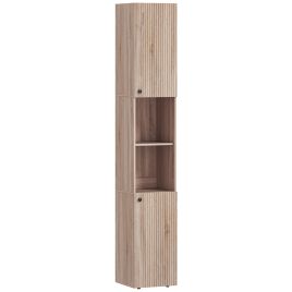 FENQUESS 6 Tier Tall Bathroom Cabinet - Light Wood