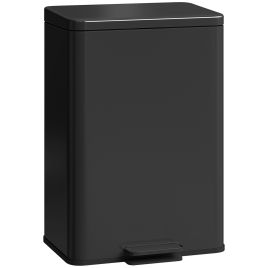 VEXMEREE 20L Rubbish Bin with Soft Close Lid, Stay Open Function, Pedal Bin and Removable Inner Bucket -Black