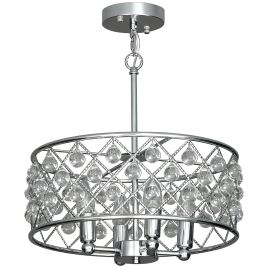 TOLVENNE 51 Crystallite Chandelier with Four Bulb - Silver