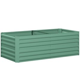 ZENFORD Galvanised Steel Raised Garden Bed 180cm - Light Green