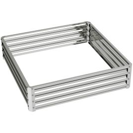 PRESTHOR Square Raised Garden Bed Steel Planter Box - Silver