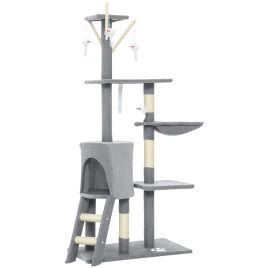 CHARNLEY Multi Level Cat Tree 134cm with Condo and Scratching Posts - Grey