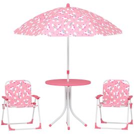 AURIVO Polyester Kids Patio Table and Chair Set - Pink