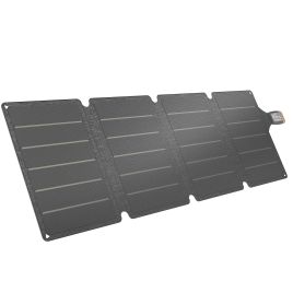 BARNHAM 36W Foldable Portable Solar Panel Charger with USB A and USB C Ports - Grey and Orange