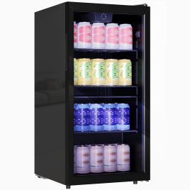 AURIX Glass Drinks Fridge - Black