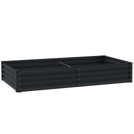 LEONIA Wooden Metal Garden Planter - Black