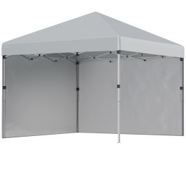 VORIA Fabric Pop Up Gazebo - Light Grey