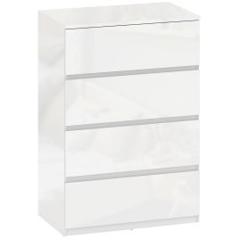 VELELI White Chest of Drawers - Small-sized, 4 Drawers