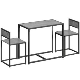 ORIIGN Wooden Table and Stool Set - Grey