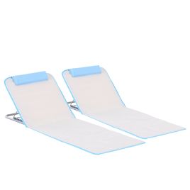 VALIS PE Foldable Beach Chair Mat Set - Cream