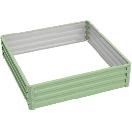 PRESTHOR 120 x 120 x 30 cm Weather Resistant Steel Raised Garden Bed for Plants - Light Green