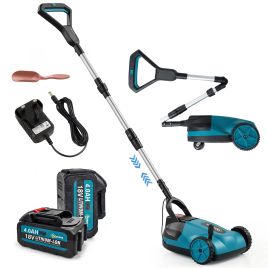 Foxen Blue Aluminium Cordless Lawnmower - 33cm