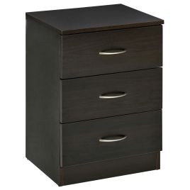 ARDLEIGH 3 Drawer Bedside Table and Bedroom Storage Cabinet - Black