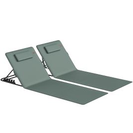 Evoar Grey Fabric Sun Lounger Set of 2 - 57cm