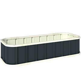 Bricrof Dark Grey Steel Garden Raised Bed Planter - 136cm