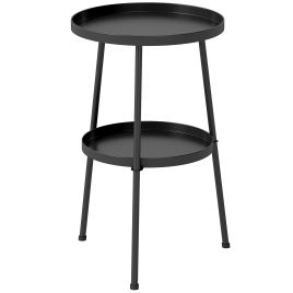 Camcote Black Metal Side Table - 36cm