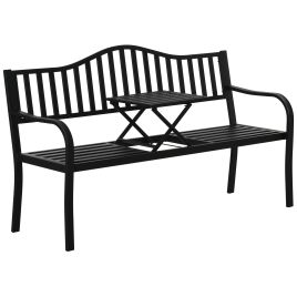 Auris Black Metal Bench - 150cm