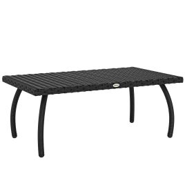 Kenbury Black PE Rattan Coffee Table - 50cm