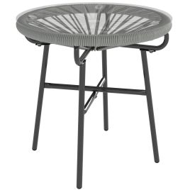 Marcote Light Grey PE Rattan Garden Coffee Table - 50cm