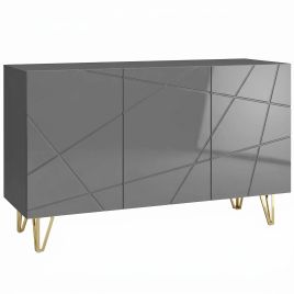 Yorcote Grey Sideboard with Hairpin Legs - 120cm