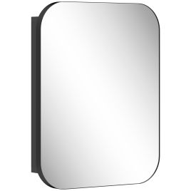 Browick Black Particle Board Bathroom Storage Wall Mirror Cabinet - 40.2cm