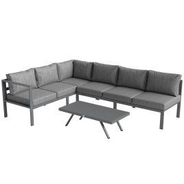Evoeth Dark Grey Aluminium 3 Pieces Corner Sofa Set - 170cm