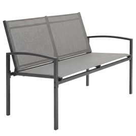 Dorero Grey Metal Bench - 112cm