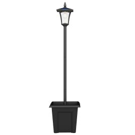 Haleth Black Aluminium Solar Lamp Post Light - 33cm