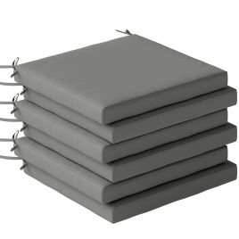 Glywick Dark Grey Polyester Chair Cushions Set of 6 - 46cm