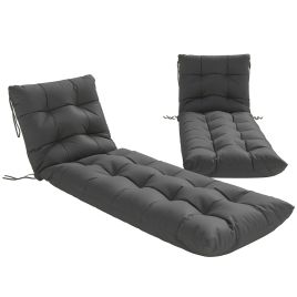 Faiwick Dark Grey PP Cotton Sun Lounger Cushions Set of 2 - 55cm