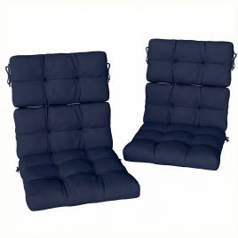 Normore Dark Blue Polyester Chair Seat Cushion Set of 2 - 56cm