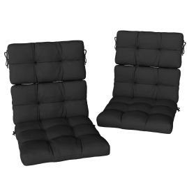 Normore Black Polyester Chair Seat Cushion Set of 2 - 56cm