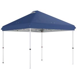 Dorbury Dark Blue 3x3m Pop Up Metal Gazebo with Wheels - 300cm