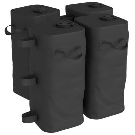 Faihall Black PVC Set of 4 Heavy Duty Gazebo Weights Bags - 22cm