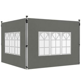 Roston Dark Grey Fabric 2 Pack Gazebo Side Panels 3x3m or 3x4m Pop Up - 295cm