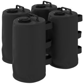 Faihall Black PVC Set of 4 Gazebo Weights Sand Bags - 20cm